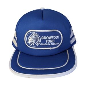 Vintage 80s–90s Foam Front Trucker Hat Mesh Snapback, Crowfoot Ford Calgary
